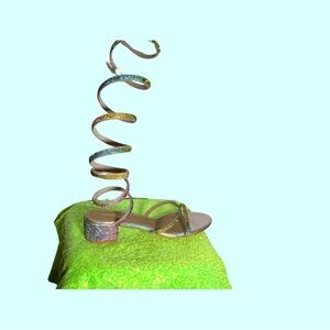 Multicolor Strappy Sandals with Block Heel